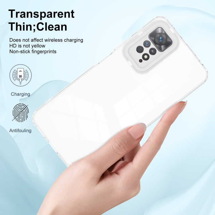 For Xiaomi Redmi Note 11 Pro 5G / 4G 3 in 1 Clear TPU Color PC Frame Phone Case(White)