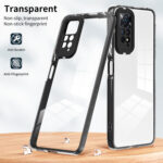 For Xiaomi Redmi Note 11 Pro 5G / 4G 3 in 1 Clear TPU Color PC Frame Phone Case(Black)