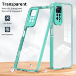 For Xiaomi Redmi Note 11 Pro 5G / 4G 3 in 1 Clear TPU Color PC Frame Phone Case(Light Green)