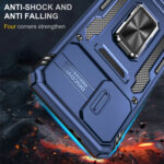 For Samsung Galaxy S21 5G Armor PC + TPU Camera Shield Phone Case(Navy Blue)