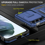 For Samsung Galaxy S21 5G Armor PC + TPU Camera Shield Phone Case(Navy Blue)