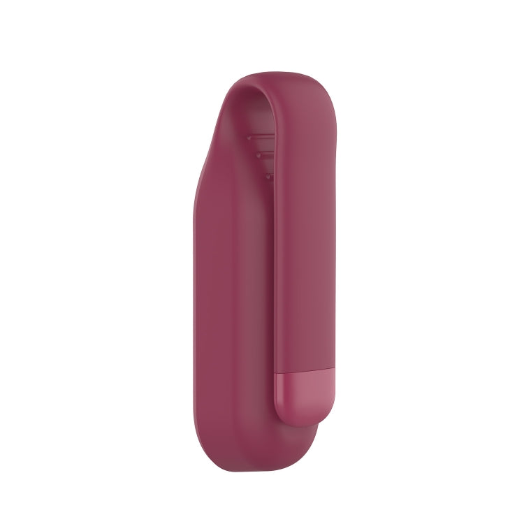 For For Xiaomi Mi Band 7 / 6 / 5 / 4 Steel Sheet Clip Silicone Watch Case(Wine Red)