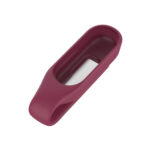 For For Xiaomi Mi Band 7 / 6 / 5 / 4 Steel Sheet Clip Silicone Watch Case(Wine Red)