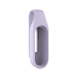 For For Xiaomi Mi Band 7 / 6 / 5 / 4 Steel Sheet Clip Silicone Watch Case(Light Purple)