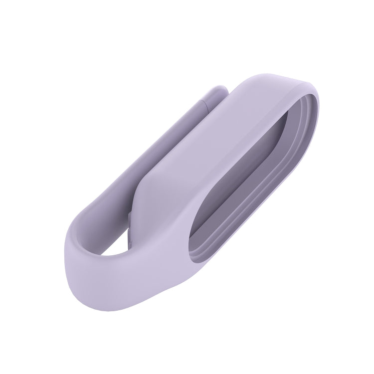 For For Xiaomi Mi Band 7 / 6 / 5 / 4 Steel Sheet Clip Silicone Watch Case(Light Purple)