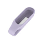 For For Xiaomi Mi Band 7 / 6 / 5 / 4 Steel Sheet Clip Silicone Watch Case(Light Purple)