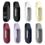 For For Xiaomi Mi Band 7 / 6 / 5 / 4 Steel Sheet Clip Silicone Watch Case(Light Purple)