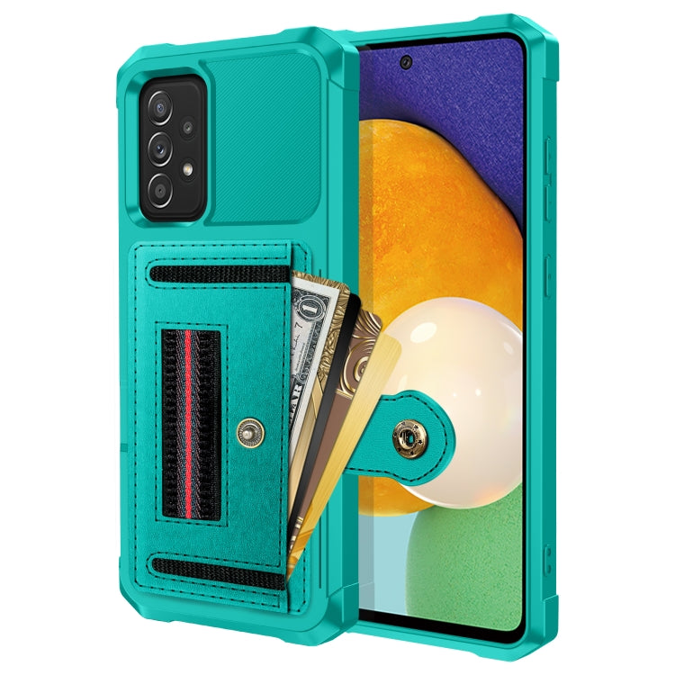 For Samsung Galaxy S20 ZM06 Card Bag TPU + Leather Phone Case(Cyan)