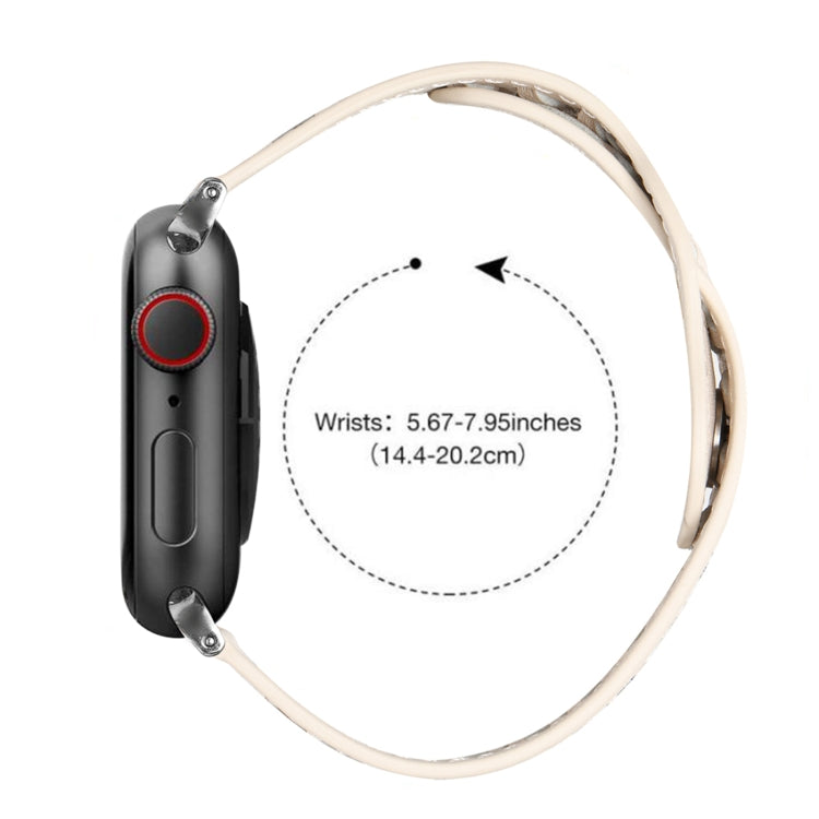 Woven Watch Strap For Apple Watch Series 8&7 41mm / SE 2&6&SE&5&4 40mm / 3&2&1 38mm(White)