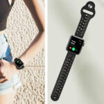 Woven Watch Strap For Apple Watch Series 8&7 41mm / SE 2&6&SE&5&4 40mm / 3&2&1 38mm(Black)