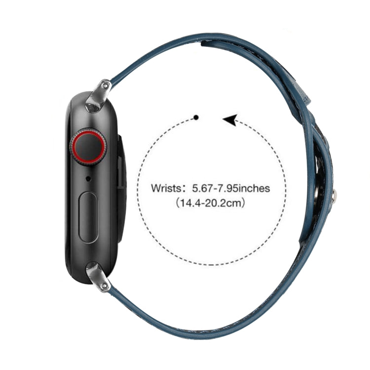 Woven Watch Strap For Apple Watch Series 8&7 41mm / SE 2&6&SE&5&4 40mm / 3&2&1 38mm(Blue)