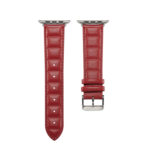 Genuine Leather Watch Band For Apple Watch Series 8&7 41mm / SE 2&6&SE&5&4 40mm / 3&2&1 38mm(Red)