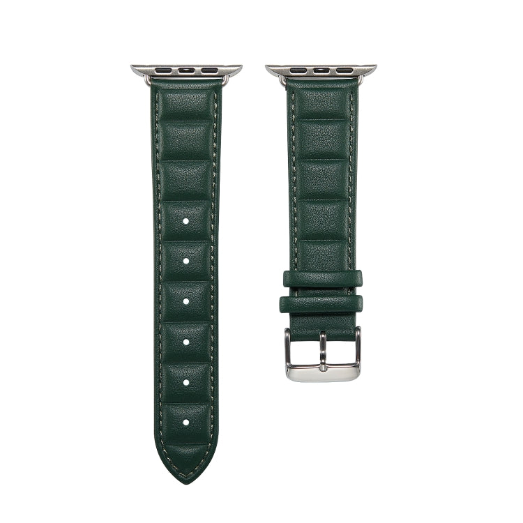 Genuine Leather Watch Band For Apple Watch Series 8&7 41mm / SE 2&6&SE&5&4 40mm / 3&2&1 38mm(Green)