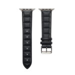 Genuine Leather Watch Band For Apple Watch Series 8&7 41mm / SE 2&6&SE&5&4 40mm / 3&2&1 38mm(Black)