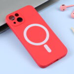 For iPhone 14 Liquid Silicone Magsafe Phone Case (Red)