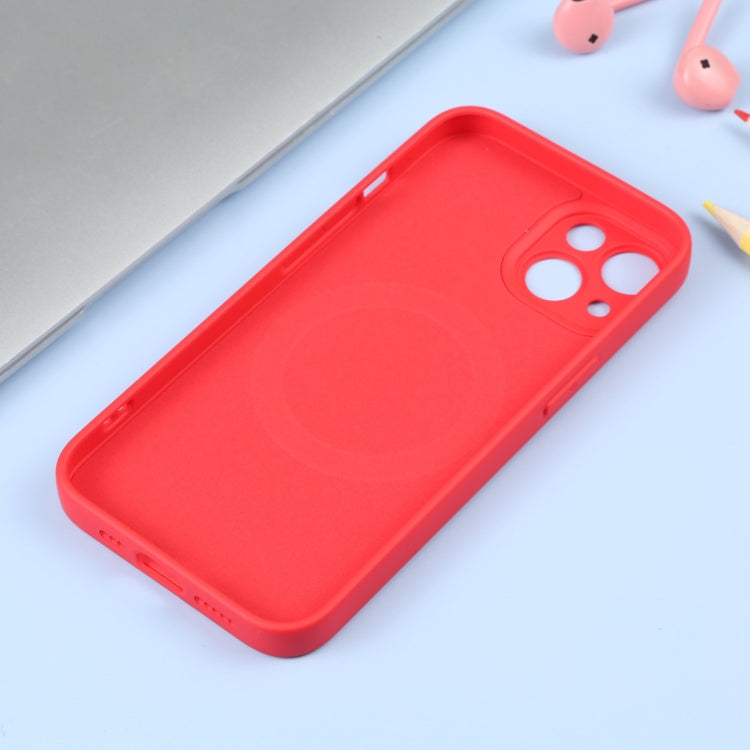 For iPhone 14 Liquid Silicone Magsafe Phone Case (Red)