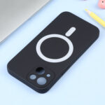 For iPhone 14 Liquid Silicone Magsafe Phone Case (Black)