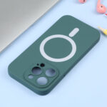 For iPhone 14 Pro Liquid Silicone Magsafe Phone Case(Dark Green)