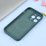 For iPhone 14 Pro Max Liquid Silicone Magsafe Phone Case (Dark Green)