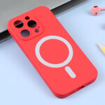 For iPhone 14 Pro Max Liquid Silicone Magsafe Phone Case (Red)