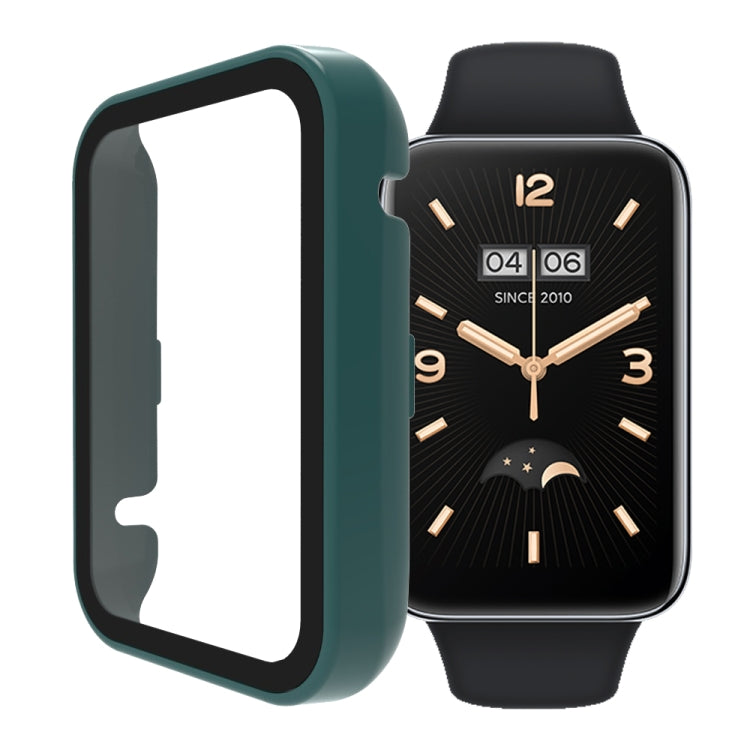 For Xiaomi Mi Band 7 Pro PC + Tempered Glass Integrated Watch Case(Pine Green)