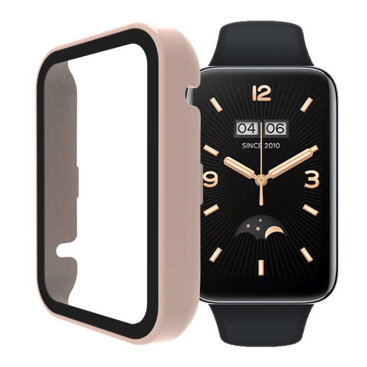 For Xiaomi Mi Band 7 Pro PC + Tempered Glass Integrated Watch Case(Pink)