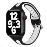 Water Drop Silicone Watch Band For Apple Watch Ultra 49mm / Series 8&7 45mm / SE 2&6&SE&5&4 44mm / 3&2&1 42mm(Black and White)