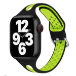 Water Drop Silicone Watch Band For Apple Watch Ultra 49mm / Series 8&7 45mm / SE 2&6&SE&5&4 44mm / 3&2&1 42mm(Black and Fluorescent Yellow)