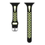 Water Drop Silicone Watch Band For Apple Watch Ultra 49mm / Series 8&7 45mm / SE 2&6&SE&5&4 44mm / 3&2&1 42mm(Black and Fluorescent Yellow)