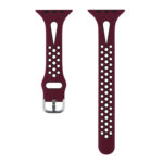 Water Drop Silicone Watch Band For Apple Watch Ultra 49mm / Series 8&7 45mm / SE 2&6&SE&5&4 44mm / 3&2&1 42mm(Wine Red and Black)