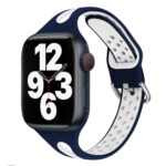 Water Drop Silicone Watch Band For Apple Watch Ultra 49mm / Series 8&7 45mm / SE 2&6&SE&5&4 44mm / 3&2&1 42mm(Midnight Blue and White)