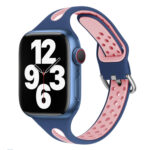 Water Drop Silicone Watch Band For Apple Watch Series 8&7 41mm / SE 2&6&SE&5&4 40mm / 3&2&1 38mm(Sea Blue and Pink)