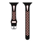 Water Drop Silicone Watch Band For Apple Watch Series 8&7 41mm / SE 2&6&SE&5&4 40mm / 3&2&1 38mm(Black and Red)