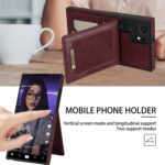 For Samsung Galaxy S22 Ultra 5G N.Bekus Vertical Flip Card Slot RFID Phone Case(Wine Red)