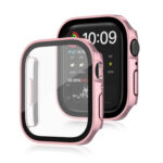 Life Waterproof 2 in 1 PC Frame + Tempered Glass Protective Case For Apple Watch Series 8 / 7 45mm(Pink)