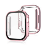 Life Waterproof 2 in 1 PC Frame + Tempered Glass Protective Case For Apple Watch Series 8 / 7 45mm(Pink)