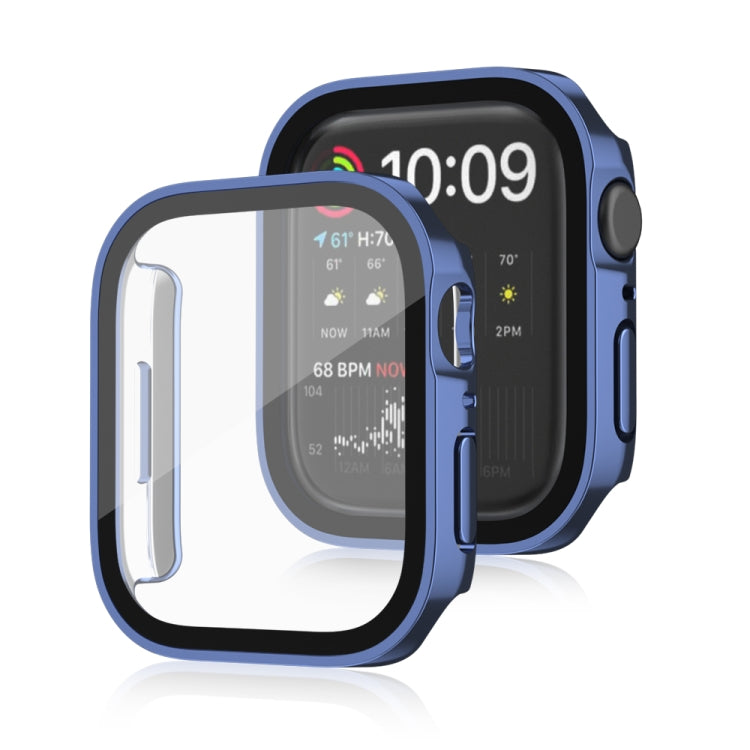 Life Waterproof 2 in 1 PC Frame + Tempered Glass Protective Case For Apple Watch Series 8 / 7 45mm(Blue)