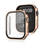 Life Waterproof 2 in 1 PC Frame + Tempered Glass Protective Case For Apple Watch Series 8 / 7 45mm(Rose Gold)