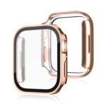 Life Waterproof 2 in 1 PC Frame + Tempered Glass Protective Case For Apple Watch Series 8 / 7 41mm(Rose Gold)