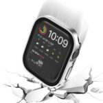 Life Waterproof 2 in 1 PC Frame + Tempered Glass Protective Case For Apple Watch Series 8 / 7 41mm(Silver)