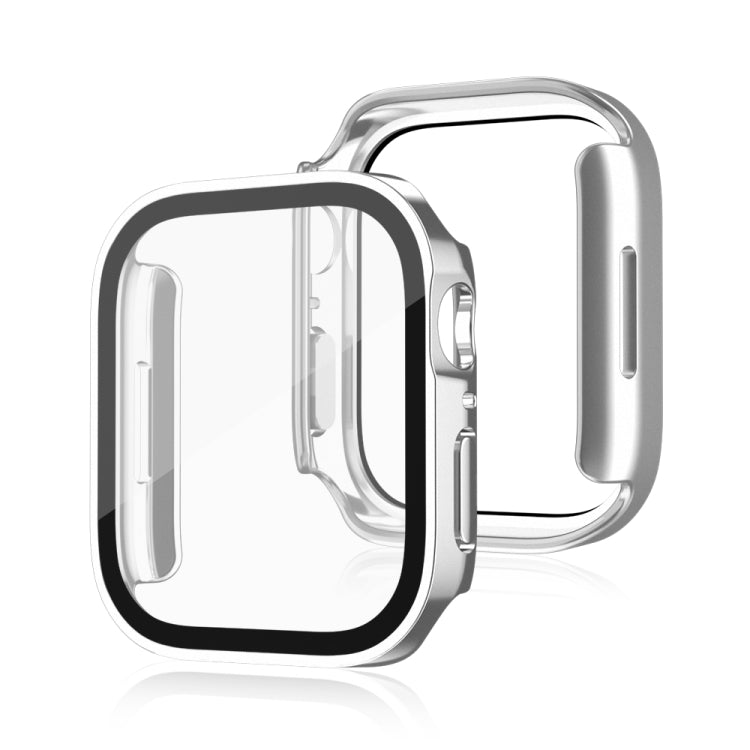 Life Waterproof 2 in 1 PC Frame + Tempered Glass Protective Case For Apple Watch Series 6 / 5 / 4 / SE 40mm(Silver)