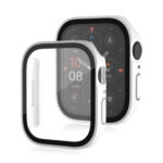 Life Waterproof Frosted 2 in 1 PC Frame + Tempered Glass Protective Case For Apple Watch Series 8 / 7 45mm(White)