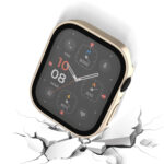 Life Waterproof Frosted 2 in 1 PC Frame + Tempered Glass Protective Case For Apple Watch Series 8 / 7 45mm(Rose Gold)