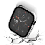 Life Waterproof Frosted 2 in 1 PC Frame + Tempered Glass Protective Case For Apple Watch Series 8 / 7 45mm(Silver)