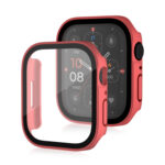 Life Waterproof Frosted 2 in 1 PC Frame + Tempered Glass Protective Case For Apple Watch Series 8 / 7 45mm(Red)