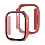 Life Waterproof Frosted 2 in 1 PC Frame + Tempered Glass Protective Case For Apple Watch Series 8 / 7 45mm(Red)