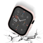 Life Waterproof Frosted 2 in 1 PC Frame + Tempered Glass Protective Case For Apple Watch Series 8 / 7 41mm(Pink)