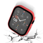 Life Waterproof Frosted 2 in 1 PC Frame + Tempered Glass Protective Case For Apple Watch Series 8 / 7 41mm(Red)