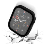 Life Waterproof Frosted 2 in 1 PC Frame + Tempered Glass Protective Case For Apple Watch Series 6 / 5 / 4 / SE 44mm(Black)