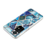 For Xiaomi Redmi Note 11 Electroplated Marble Pattern TPU Phone Case(Blue and Green)